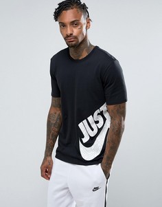 Черная футболка с принтом-галочкой Nike 847633-011 - Черный