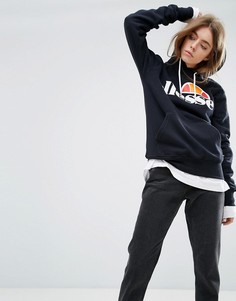 Худи бойфренда с логотипом на груди Ellesse - Черный