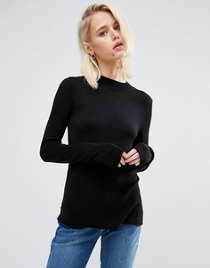 Мягкий джемпер с круглым вырезом ASOS - Черный