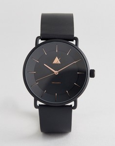 Черные часы с отделкой цвета розового золота ASOS - Черный