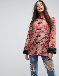 Жаккардовая куртка с отворотами на рукавах ASOS - Красный