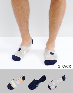 Набор из 3 пар подследников для кроссовок Happy Socks - Мульти