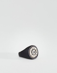 Черное матовое кольцо-печатка Icon Brand - Черный