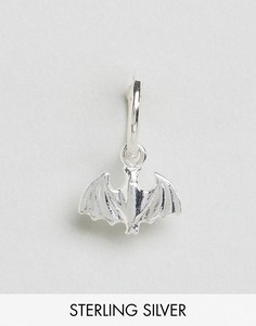 Серебряная серьга-кольцо с подвеской Regal Rose - Серебряный