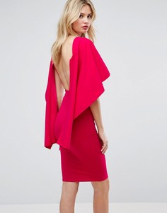 Платье миди с оборками на рукавах City Goddess - Розовый