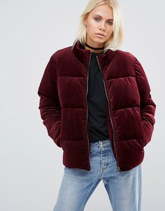 Вельветовая дутая куртка ASOS - Красный