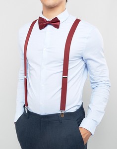 Подарочный набор с галстуком-бабочкой и подтяжками ASOS - Красный