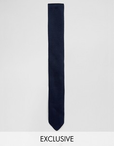 Трикотажный галстук Noose & Monkey - Темно-синий
