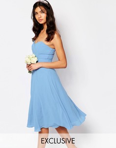Платье миди для выпускного TFNC WEDDING - Синий