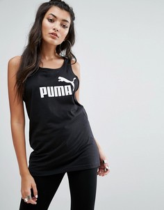 Черная обтягивающая майка с логотипом Puma - Черный