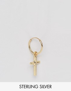 Серебряные позолоченные серьги-кольца Serge De Nimes - Золотой