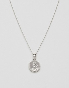 Серебристое ожерелье с небольшим медальоном Chained & Able - Серебряный