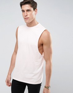 Розовая майка с заниженными проймами ASOS - Розовый