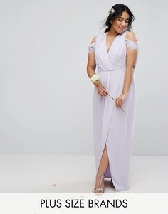 Платье макси с запахом TFNC Plus Wedding - Фиолетовый