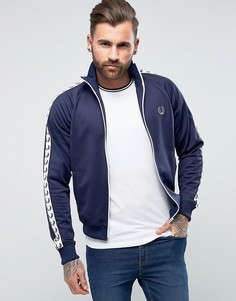 Темно-синяя узкая спортивная куртка с лентой Fred Perry Sports Authentic - Темно-синий