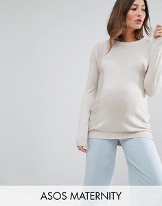 Джемпер с круглым вырезом ASOS Maternity - Светло-серый