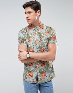 Рубашка с гавайским цветочным принтом Produkt - Синий