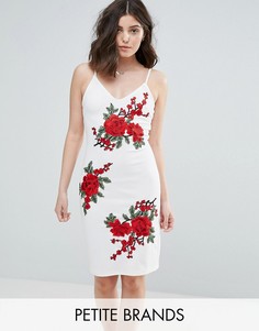 Платье на бретельках с вышивкой роз Parisian Petite - Белый