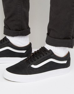 Черные кожаные премиум-кеды Vans Old Skool VA38G1II7 - Черный