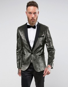 Золотистый приталенный пиджак ASOS - Золотой