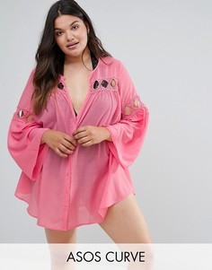 Пляжная рубашка ASOS CURVE - Розовый