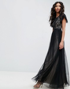 Платье с кружевным топом Needle & Thread Primrose - Черный