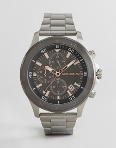 Серебристые наручные часы 44 мм Michael Kors MK8569 - Серебряный