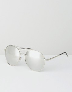 Серебристые солнцезащитные очки‑авиаторы Jeepers Peepers - Серебряный