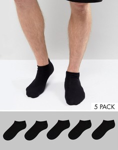 5 пар спортивных черных носков ASOS - СКИДКА - Черный