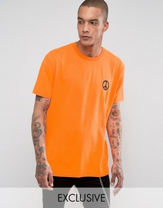 Неоновая оversize-футболка с вышитой надписью Reclaimed Vintage Inspired Rave - Оранжевый