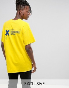 Oversize-футболка с принтом на спине Reclaimed Vintage Inspired - Желтый