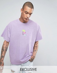 Oversize-футболка с вышивкой Reclaimed Vintage Inspired - Фиолетовый