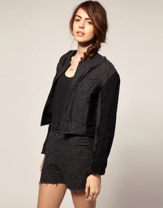 Укороченная куртка с шерстяными вставками Blaak для ASOS - Серый