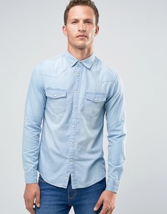 Джинсовая рубашка узкого кроя с длинными рукавами Celio - Синий