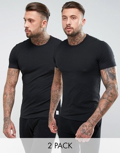 2 черные футболки с круглым вырезом Calvin Klein - Черный
