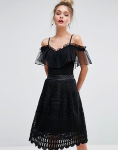 Боди из тюля Miss Selfridge - Черный