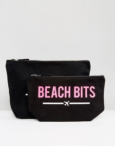 Комплект дорожных чехлов с надписями Bikinis и Beach Bits Crazy Haute - Розовый