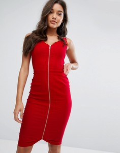 Платье-футляр на молнии с пряжками Vesper - Красный