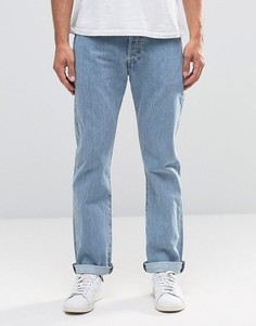 Прямые светлые джинсы с эффектом поношенности Levis Jeans 501 - Синий