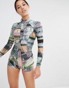 Купальный комбинезон с принтом в твидовом стиле Cynthia Rowley - Мульти