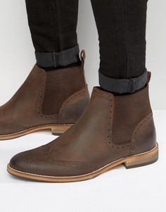 Коричневые кожаные туфли-челси с натуральной подошвой ASOS - Коричневый