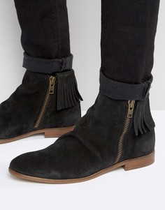 Черные замшевые ботинки челси с бахромой ASOS - Черный