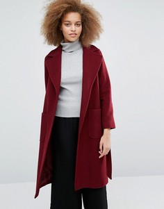 Бордовое пальто с поясом Helene Berman Becca - Красный