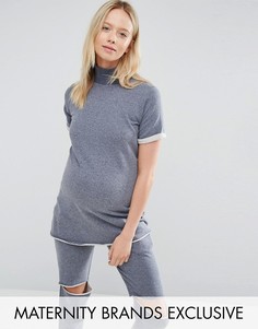 Свитшот с короткими рукавами и высоким воротом Bluebelle Maternity - Синий