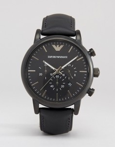 Часы-хронограф с силиконовой отделкой Emporio Armani Luigi AR1970 - Черный