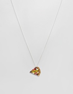 Ожерелье с подвеской в форме пиццы Monki - Серебряный