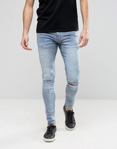 Супероблегающие джинсы с рваными коленями Ringspun - Синий