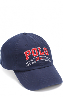 Хлопковая бейсболка с логотипом бренда Polo Ralph Lauren