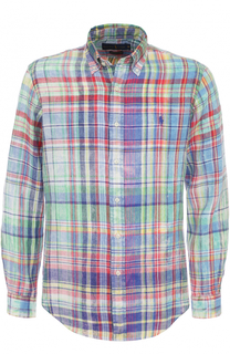Льняная рубашка с воротником button down Polo Ralph Lauren