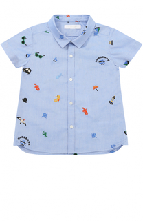 Хлопковая рубашка с вышивками Burberry